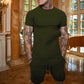 Men'S Solid Color Shorts Short Sleeve Suit