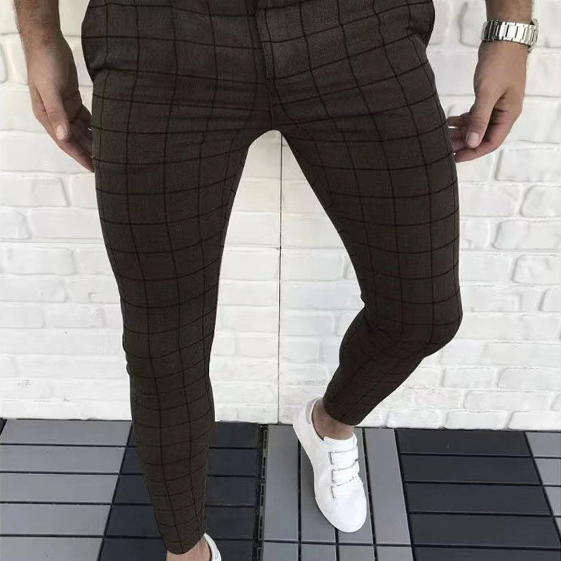 Men'S Plaid Casual Trousers