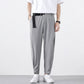 Men'S Summer Ice Silk Pants With Belt