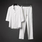 Men's 2 Pieces Linen Set Summer Outfits