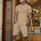 Men'S Solid Color Shorts Short Sleeve Suit