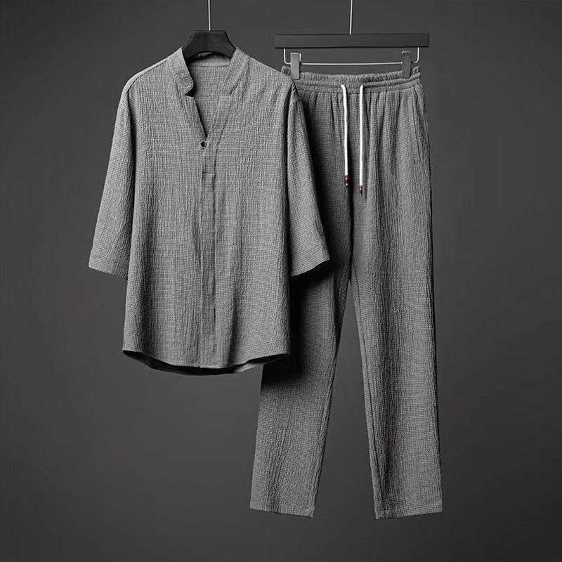 Men's 2 Pieces Linen Set Summer Outfits