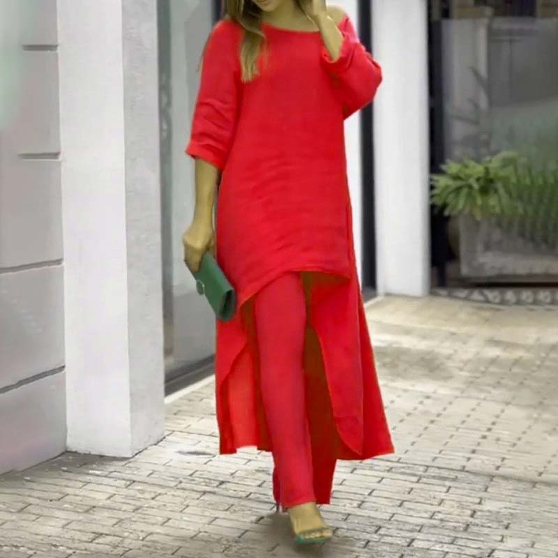 Long Sleeve Wide Leg Pants Two Piece Set