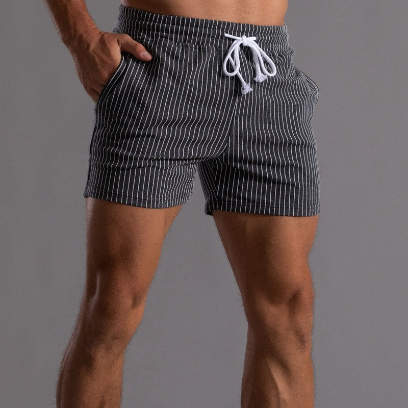 Men'S Vertical Striped Cotton Shorts