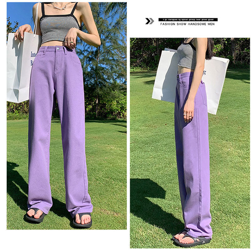 High Waist Colorful Wide Leg Pants