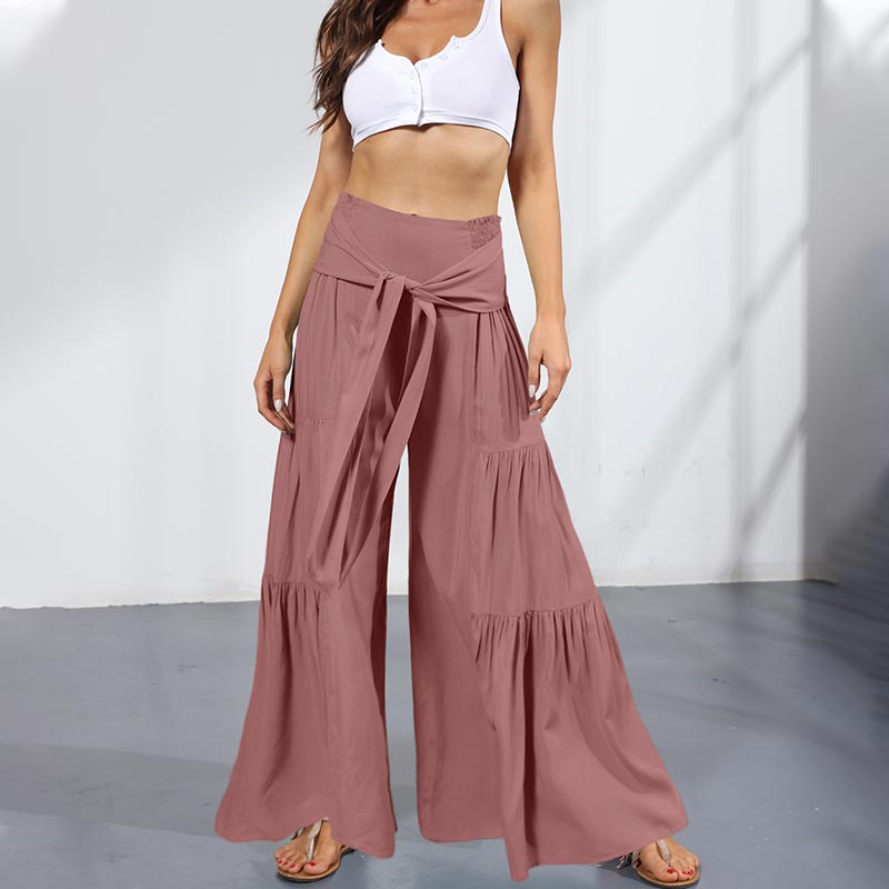 Pleated Wide-Leg Pants