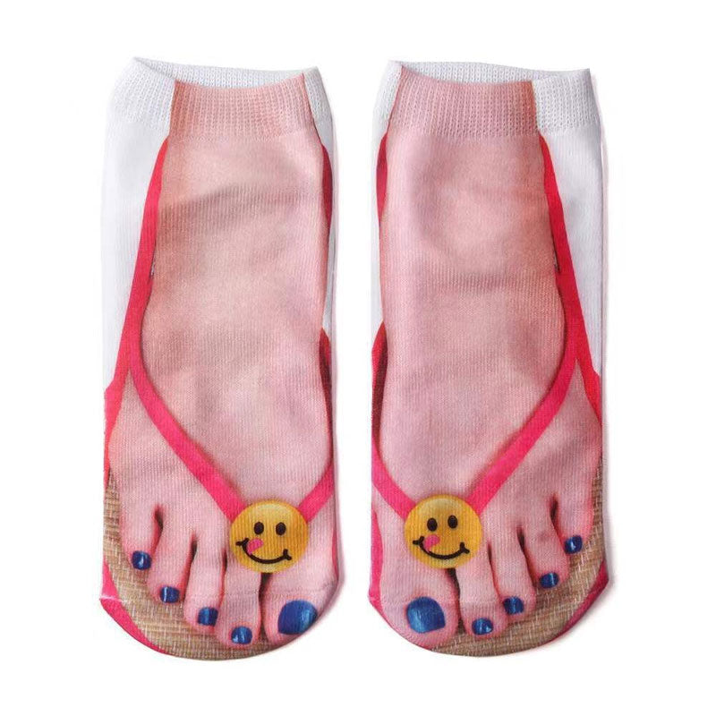 3D Graphic Fun Flip Flop Socks