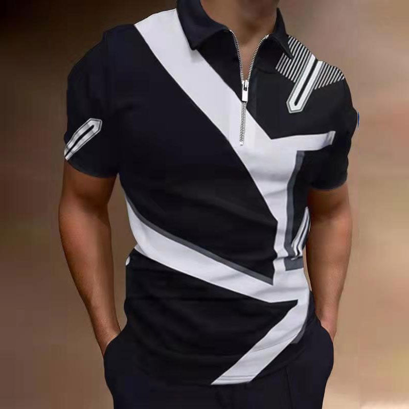 Men'S Polo Shirt Print Short-Sleeved T-Shirt