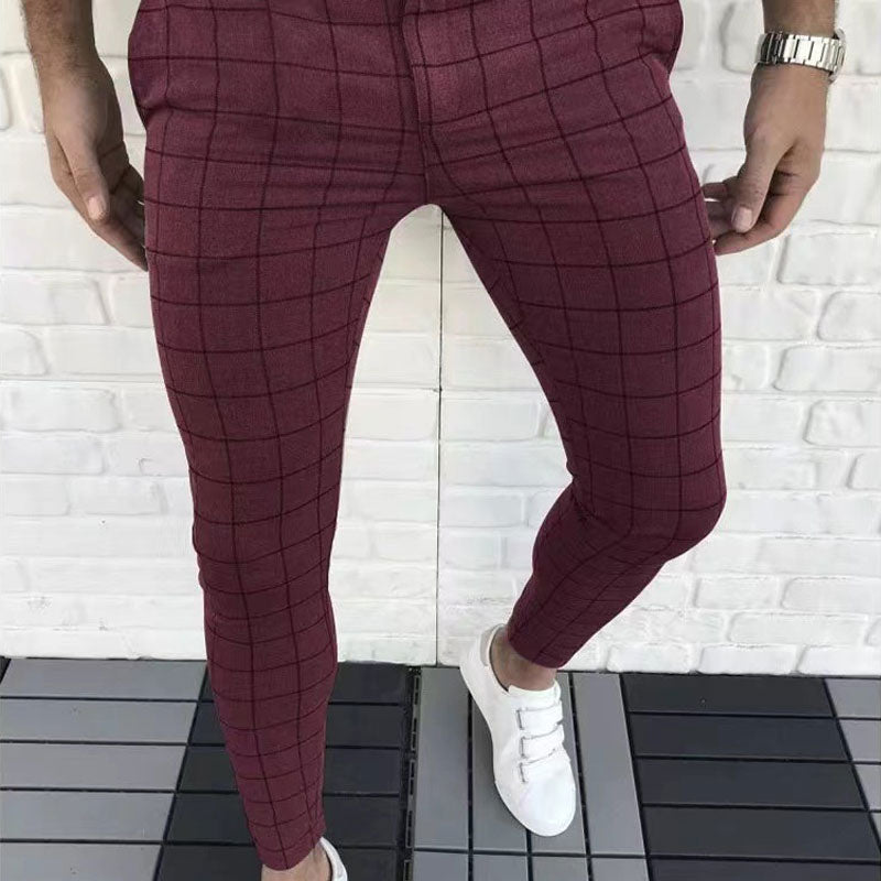 Men'S Plaid Casual Trousers