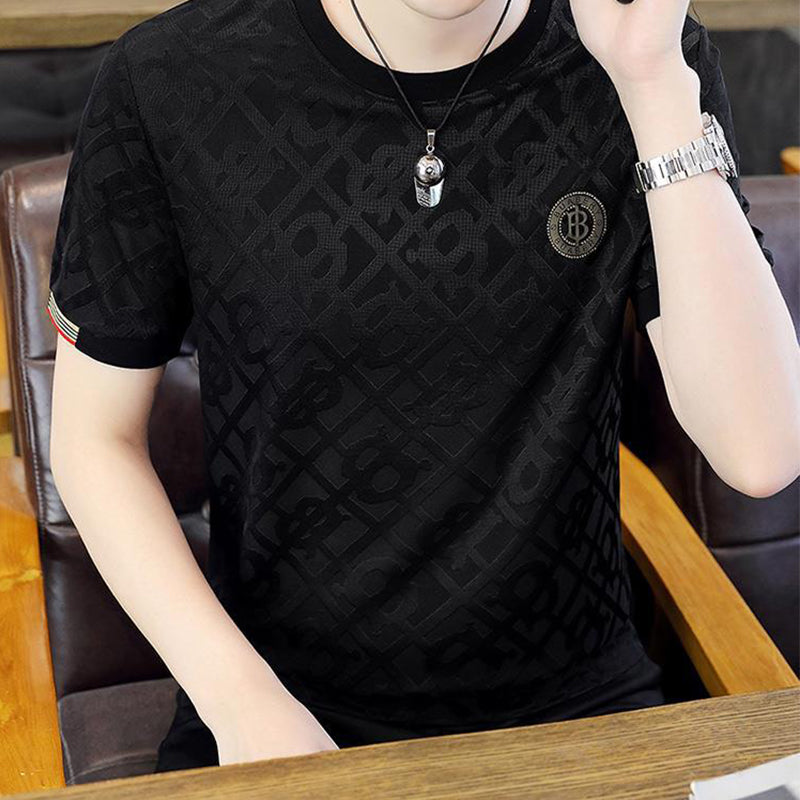 Men'S High-End Round Neck Plus Size T-Shirt