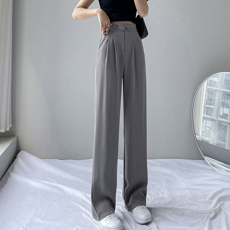 Women'S High Waist Slimming Suit Wide Leg Pants