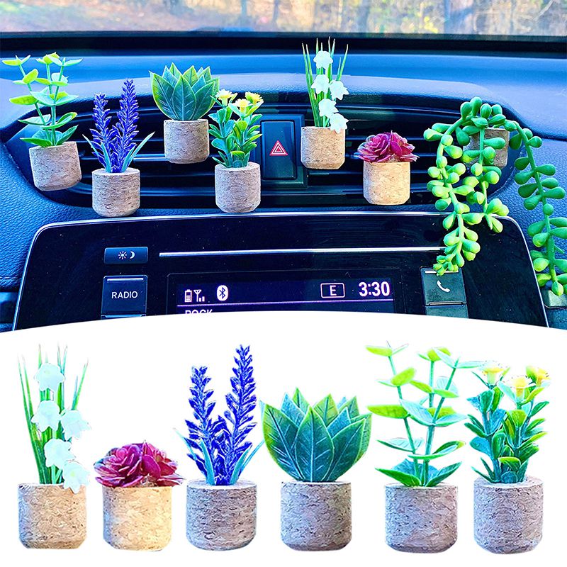 Car Vent Succulent Potted Plants (2pcs)