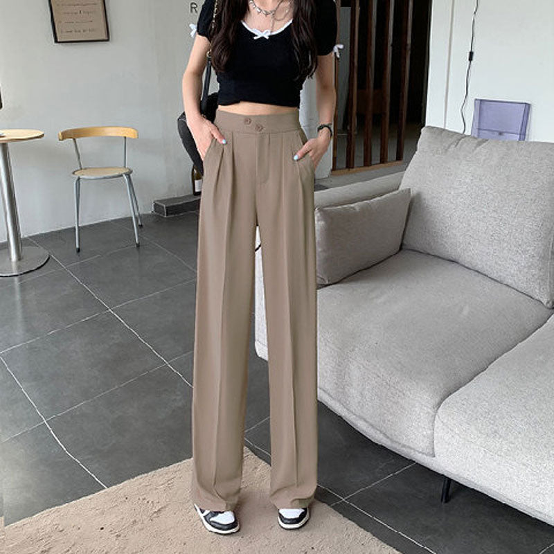 Women'S High Waist Slimming Suit Wide Leg Pants