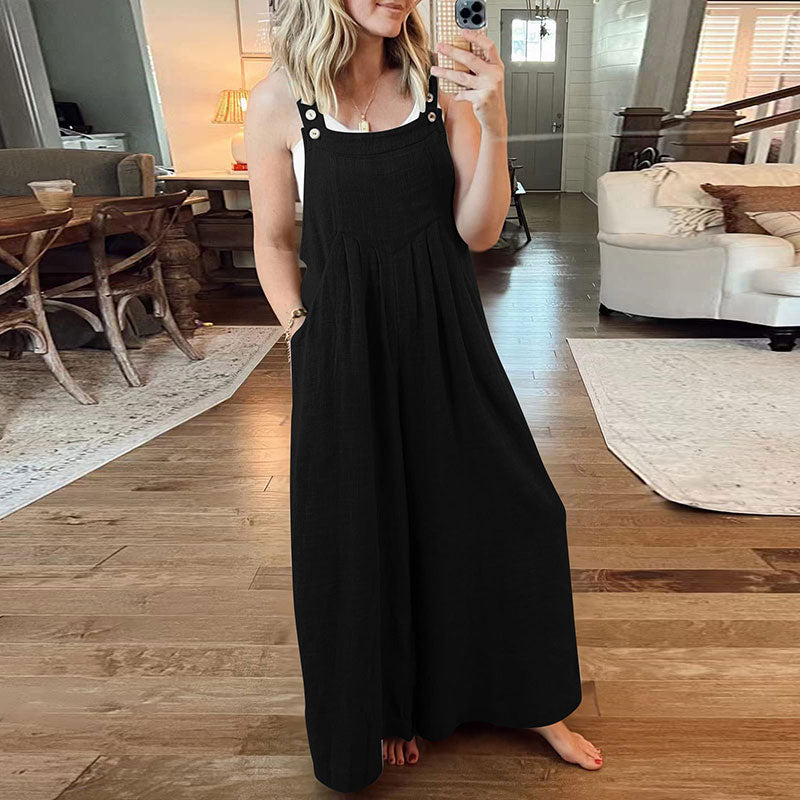 Loose Casual One-Piece Wide-Leg Overalls