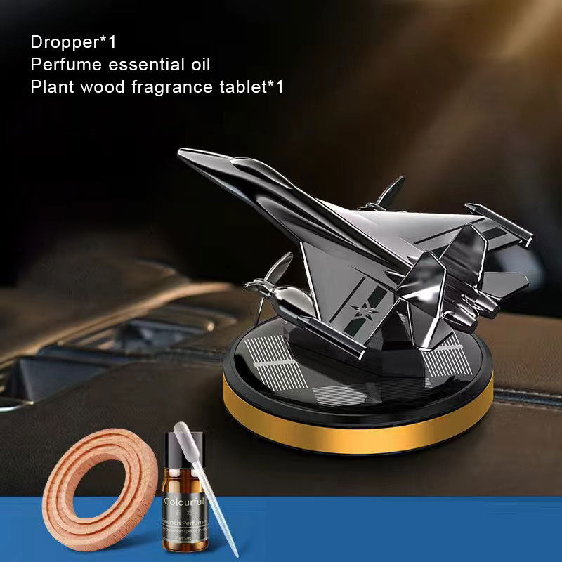 Solar Car Aromatherapy Air Combat Airplane Ornament