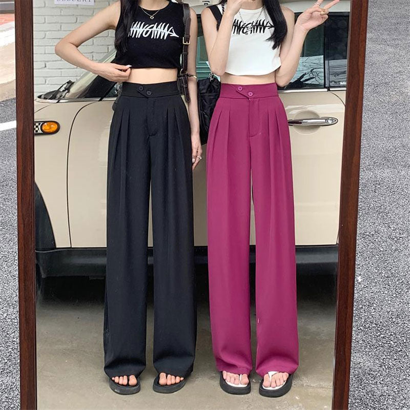 Women'S High Waist Slimming Suit Wide Leg Pants