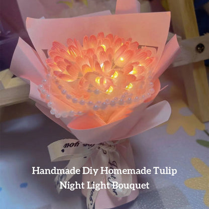 Handmade Diy Homemade Tulip Night Light Bouquet