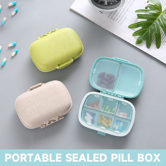 Portable 8 Compartment Sealed Medicine Box