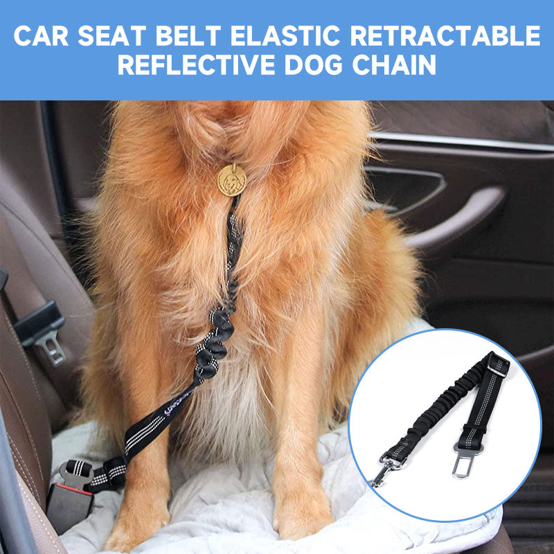 Car Seat Belt Elastic Retractable Reflective Dog Chain