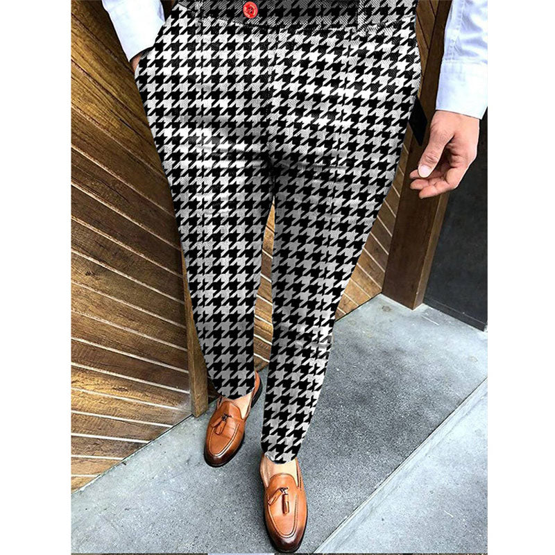 Printed Men'S Slim-Fit Trousers