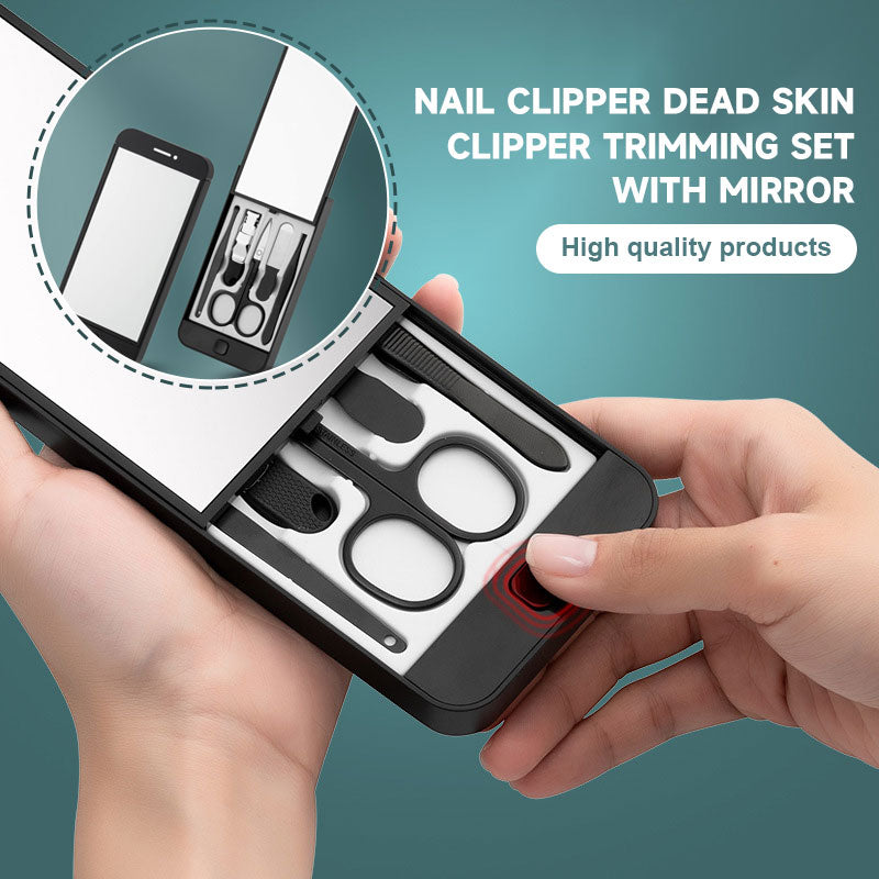 Nail Clipper Dead Skin Clipper Trimming Set With Mirror