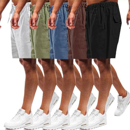 Men'S Linen Five Point Casual Shorts