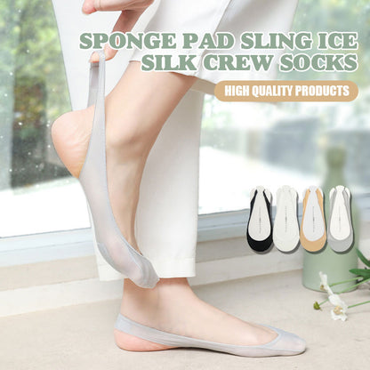 Sponge Pad Sling Ice Silk Crew Socks