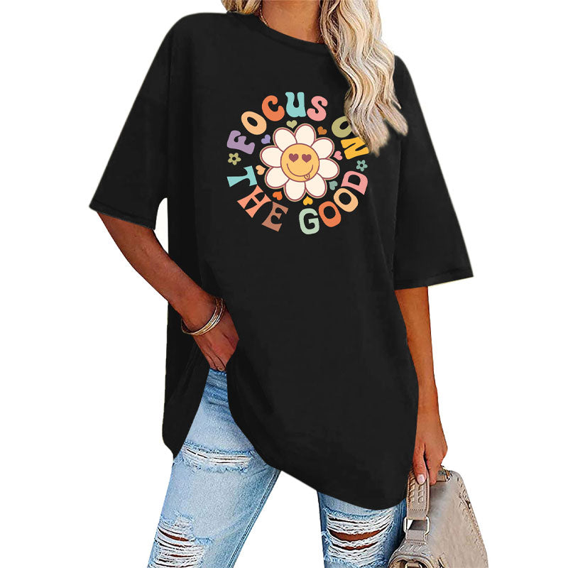 Women's Oversized Daisy Cute Floral T-Shirt