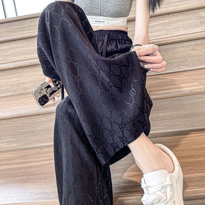 Women'S Straight Ice Silk Wide Leg Pants