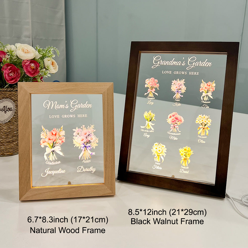 Personalized Birth Flower LED Light Photo Frame