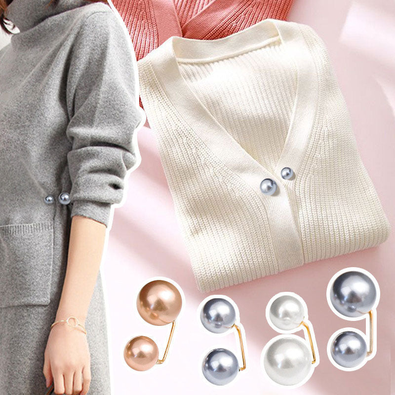 Women's Cardigan Sweater Pearl Safety Pin