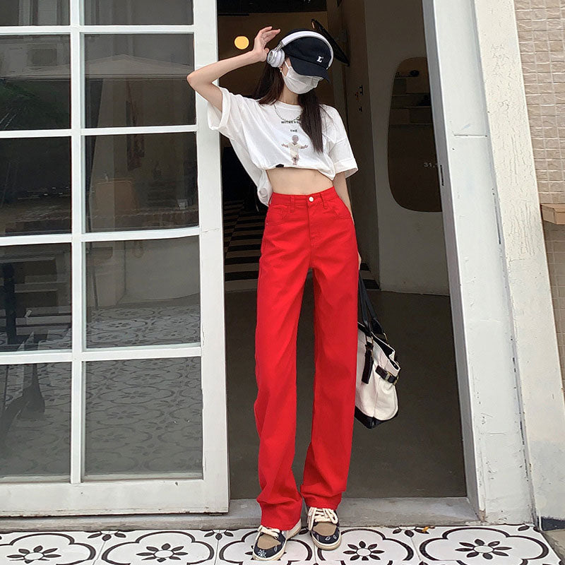 High Waist Colorful Wide Leg Pants