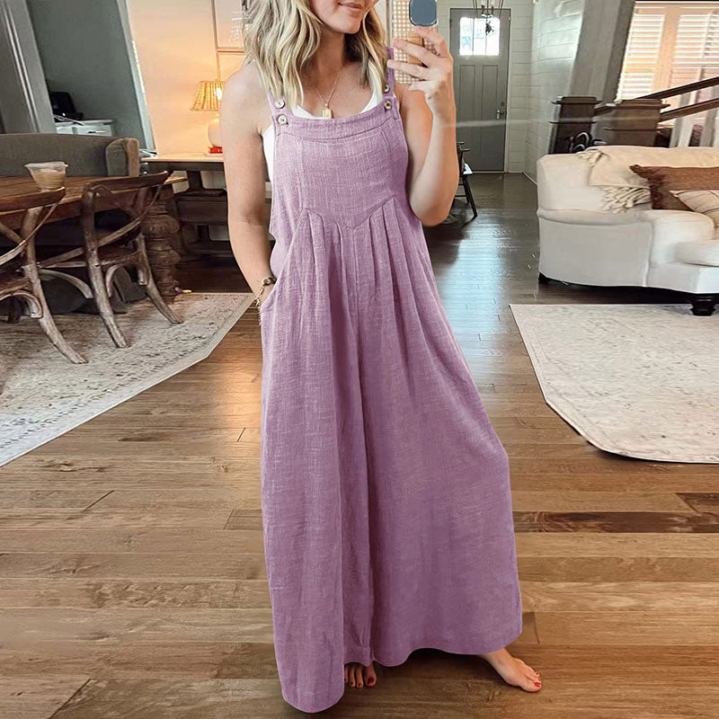 Loose Casual One-Piece Wide-Leg Overalls