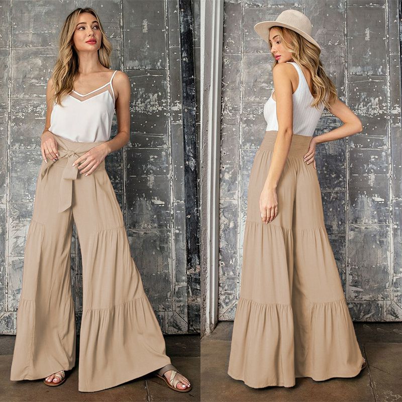 Pleated Wide-Leg Pants