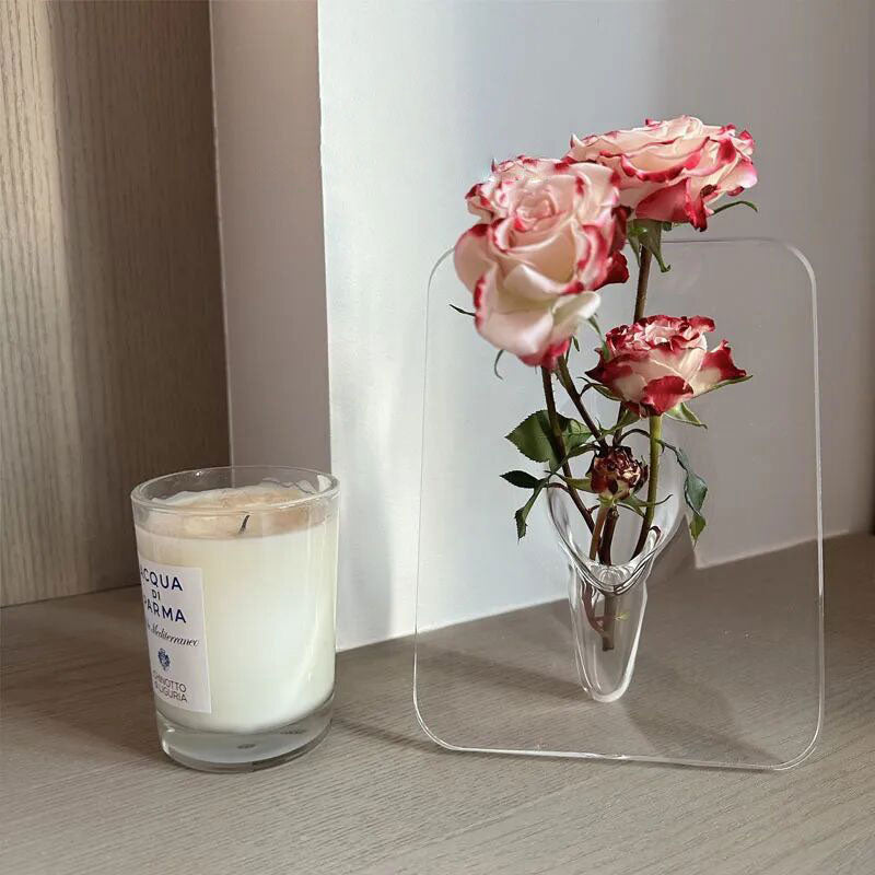 Acrylic Photo Frame Vase Flower Arranger