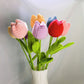 Single Tulip Hand-Woven Yarn Flower