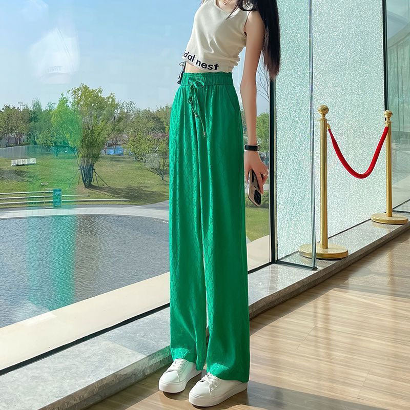 Women'S Straight Ice Silk Wide Leg Pants