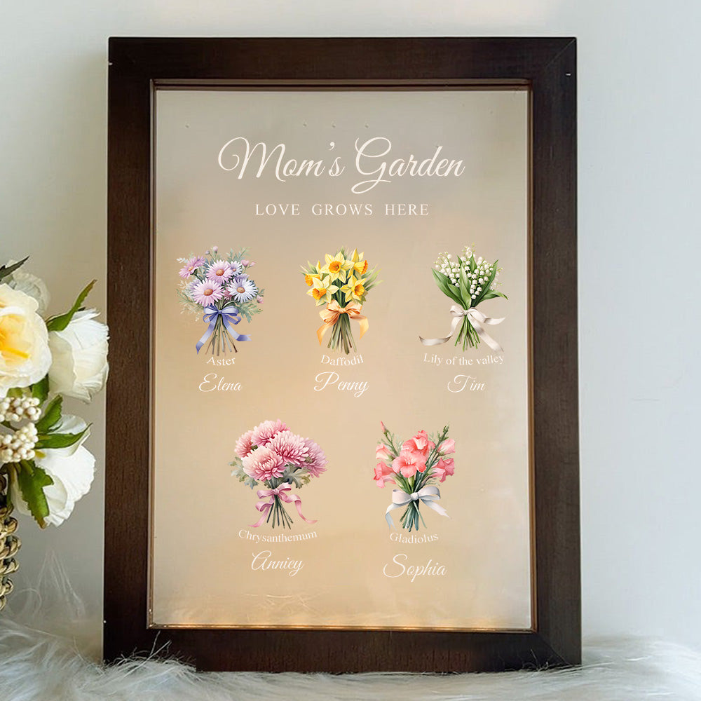 Personalized Birth Flower LED Light Photo Frame