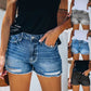 Ripped Denim Shorts