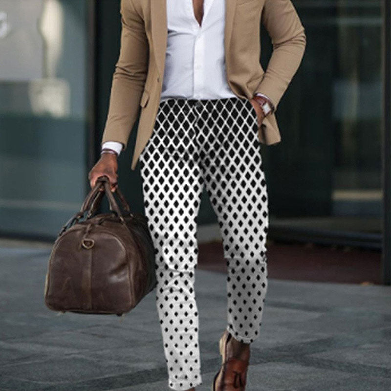 Printed Men'S Slim-Fit Trousers