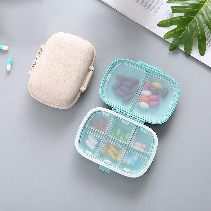 Portable 8 Compartment Sealed Medicine Box