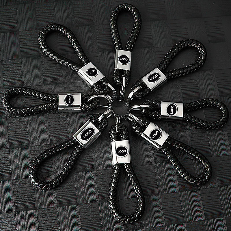 PU Braided Rope Car Logo Keychain（Without key case）