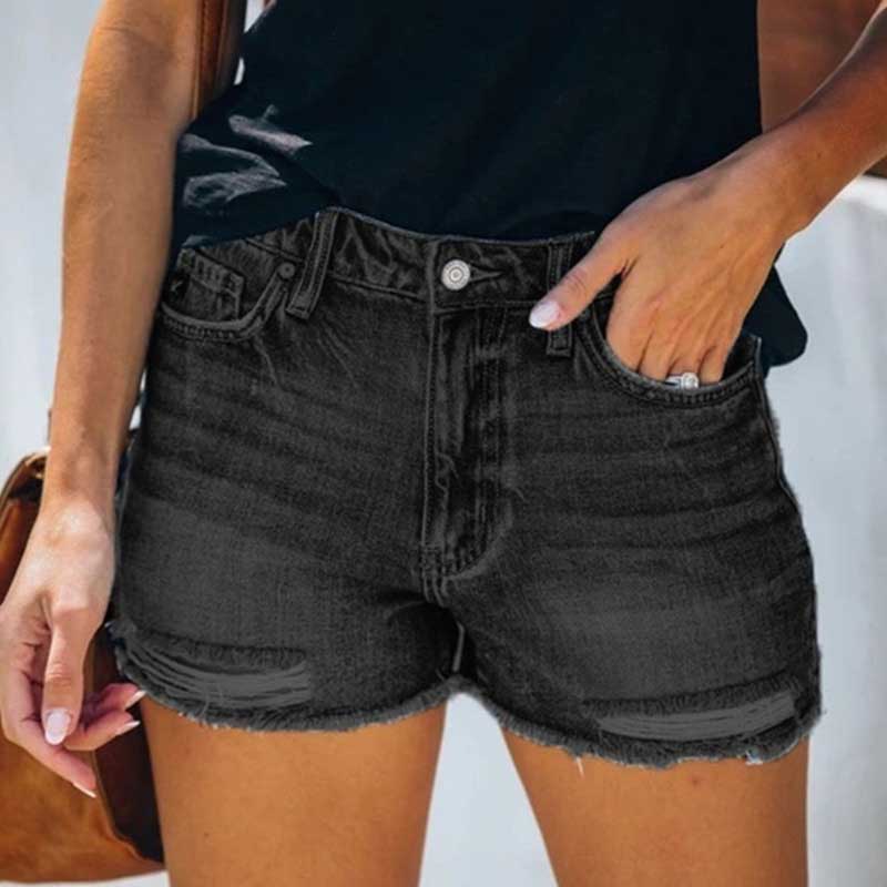 Ripped Denim Shorts