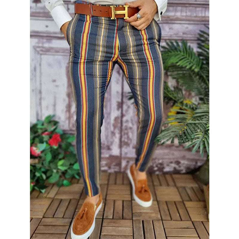 Printed Men'S Slim-Fit Trousers