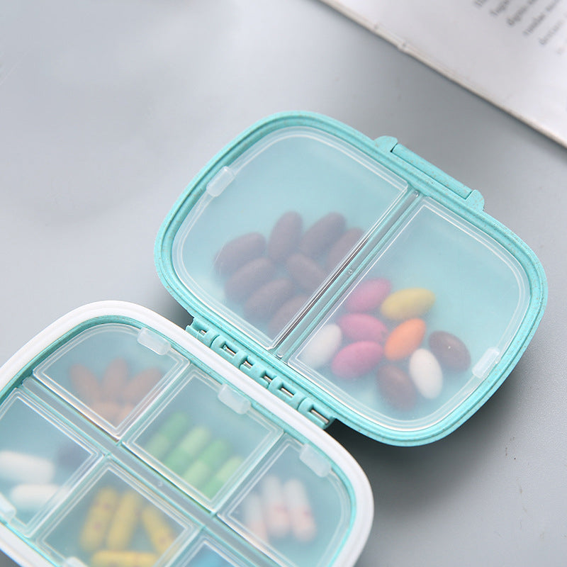 Portable 8 Compartment Sealed Medicine Box