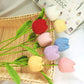 Single Tulip Hand-Woven Yarn Flower