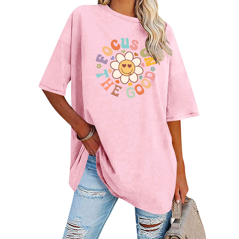 Women's Oversized Daisy Cute Floral T-Shirt