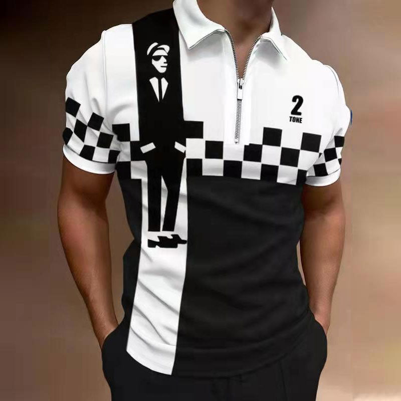 Men'S Polo Shirt Print Short-Sleeved T-Shirt