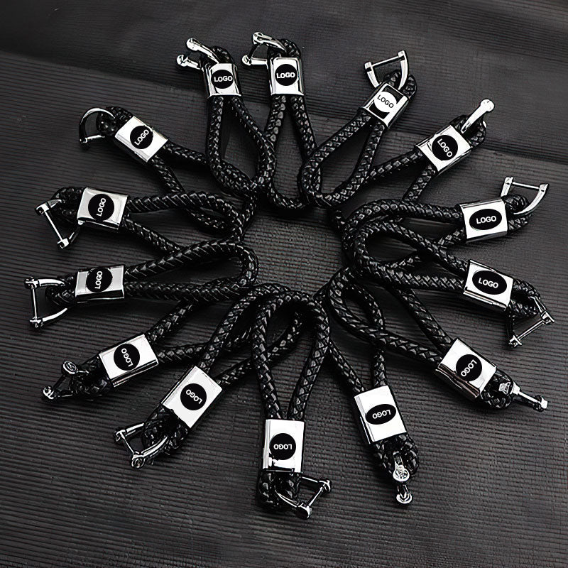 PU Braided Rope Car Logo Keychain（Without key case）