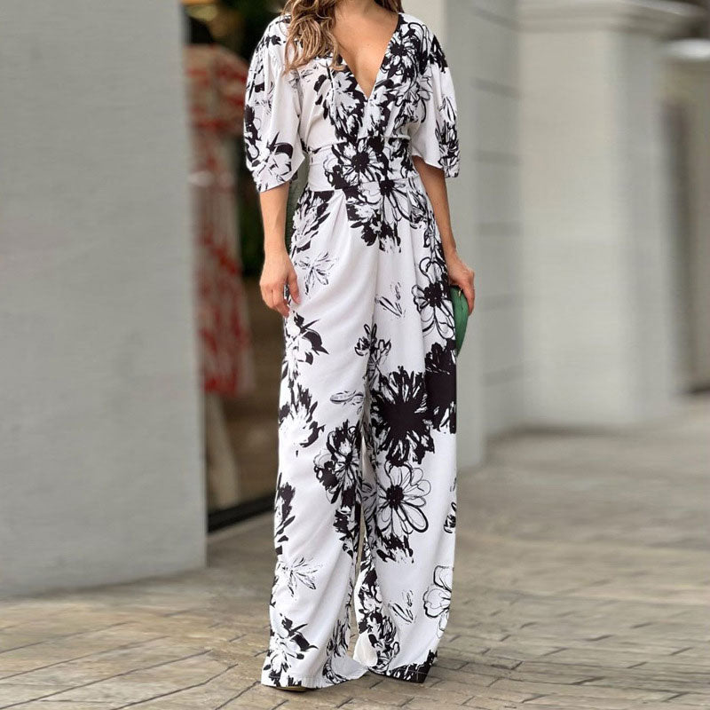 Printed High Waist Jumpsuit